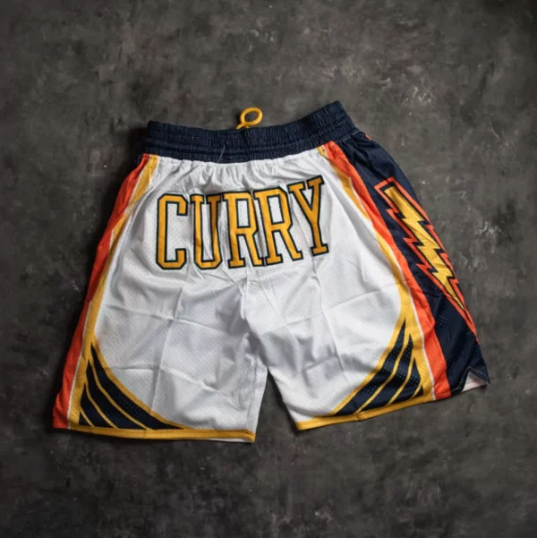 Golden State Warriors 30 Curry White Final Shorts back