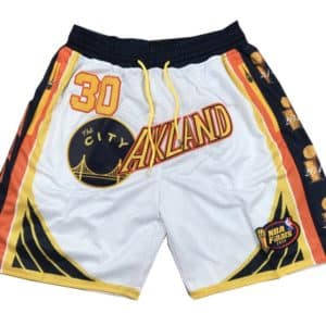 Golden State Warriors 30 Curry White NBA Final Shorts