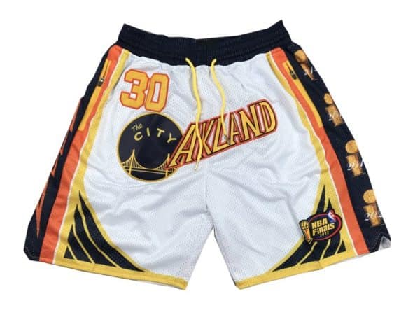 Golden State Warriors 30 Curry White NBA Final Shorts