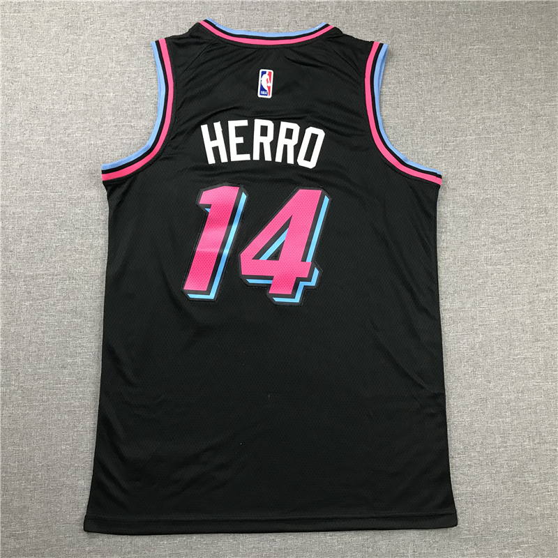 Tyler Herro #14 Miami Heat 2020-21 Vice Night Black Swingman Jersey ...