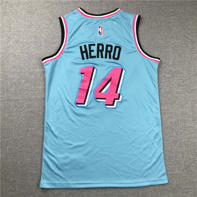 Tyler Herro #14 Miami Heat 2020-21 Vice Wave Blue Swingman Jersey ...