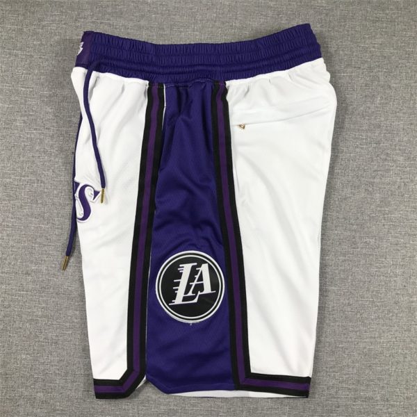 Los Angeles Lakers 2022-23 City Edition White Swingman Shorts side 2