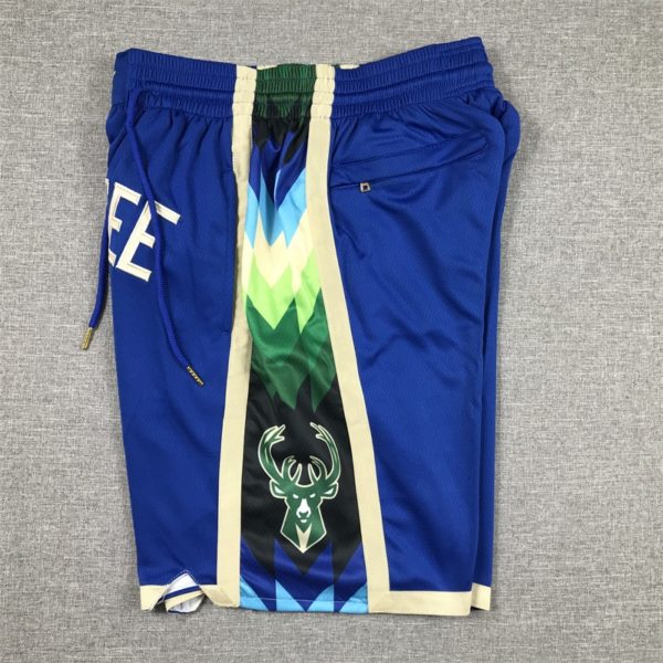 Milwaukee Bucks 2022-23 Blue City Edition Swingman Shorts side 2