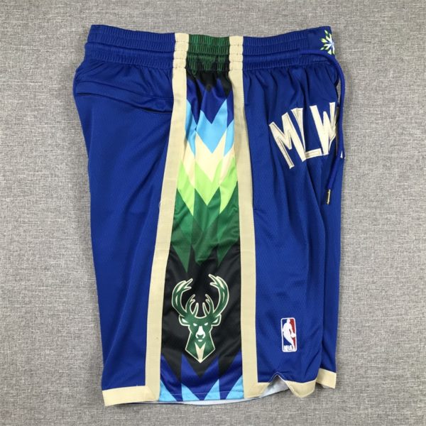 Milwaukee Bucks 2022-23 Blue City Edition Swingman Shorts side