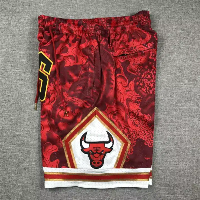 Chicago Bulls Hardwood Classics Lunar New Year 2023 Red Shorts side1