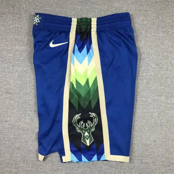 Milwaukee Bucks 2022-23 Blue City Edition Swingman Shorts side2