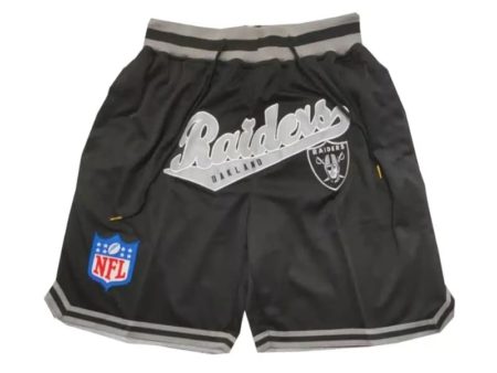 Oakland Raiders Inspired Black Shorts