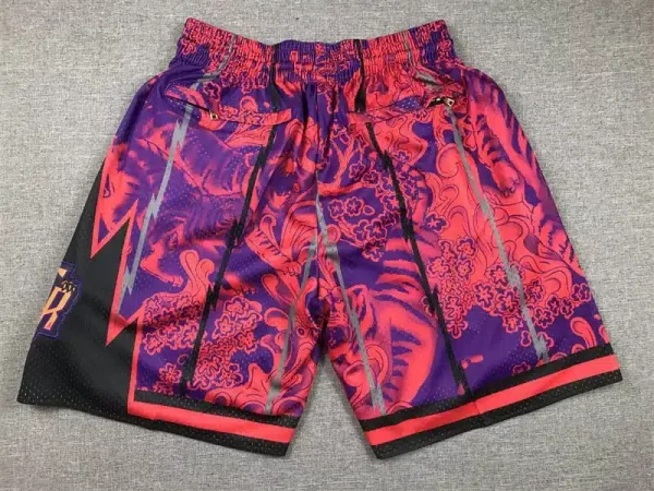 Toronto Raptors Hardwood Classics Lunar New Year 2023 Purple Shorts back