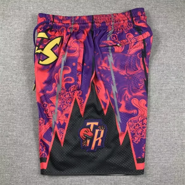 Toronto Raptors Hardwood Classics Lunar New Year 2023 Purple Shorts side1