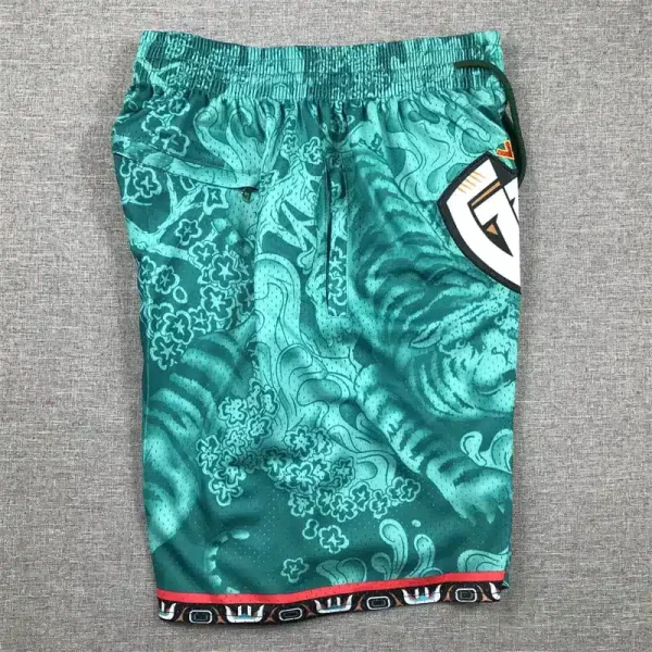 Vancouver Grizzlies Hardwood Classics Lunar New Year 2023 Turquoise Shorts Side