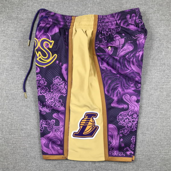 Los Angeles Lakers Purple 2023 Lunar New Year Hardwood Classics Shorts side2