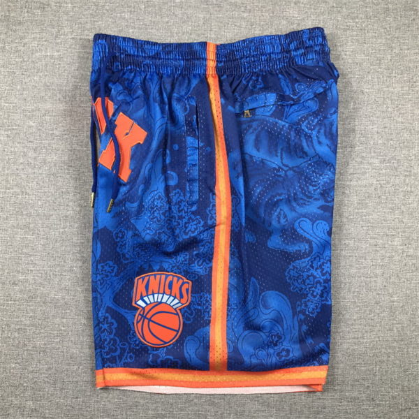 New York Knicks Royal 2023 Lunar New Year Hardwood Classics Shorts side1