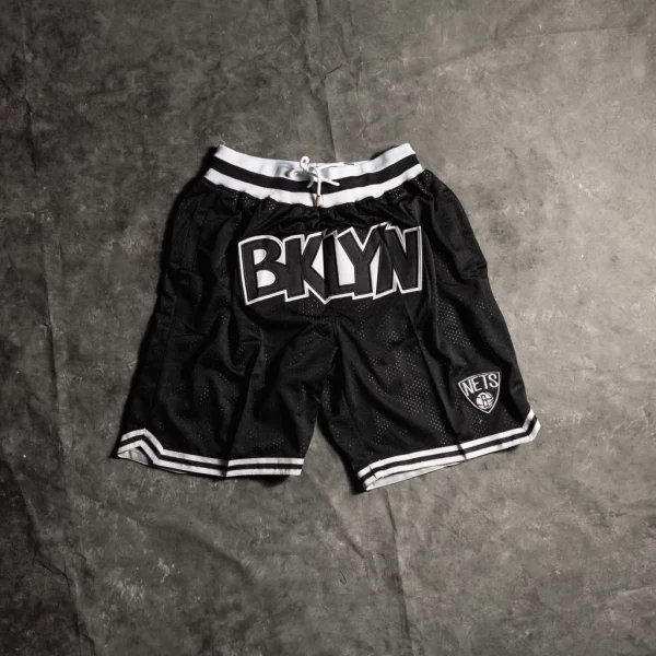 Brooklyn Nets Black Throwback Basketball Shorts