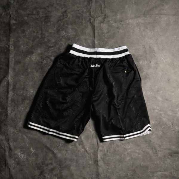 Brooklyn Nets Black Throwback Basketball Shorts back