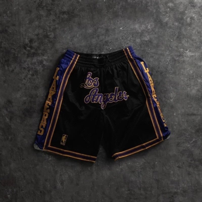 Los Angeles Lakers Hardwood Classics Black Shorts