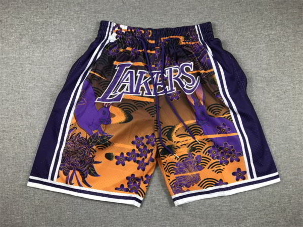 Los Angeles Lakers Shorts Year of the Rabbit Edition Yellow