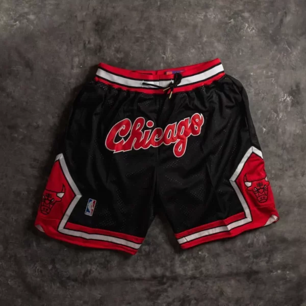 Chicago Bulls Black and Red Shorts - Retro Vintage Sports Gear