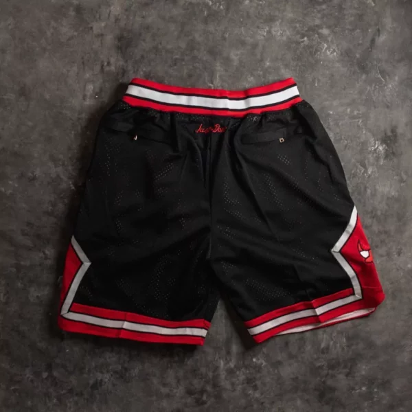 Chicago Bulls Black and Red Shorts - Retro Vintage Sports Gear back