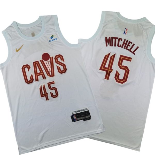 Cleveland Cavaliers Association Swingman Stitched Jersey – White – Donovan Mitchell