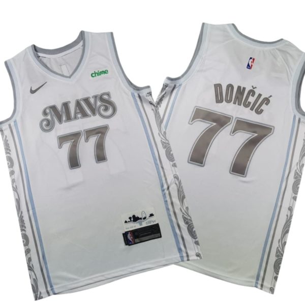 Dallas Mavericks City Edition Swingman Stitched Jersey 2024 – White – Luka Dončić – Unisex