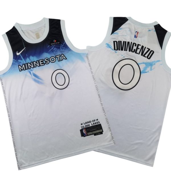 Donte DiVincenzo Minnesota Timberwolves City Edition Swingman Stitched Jersey 2024 – White