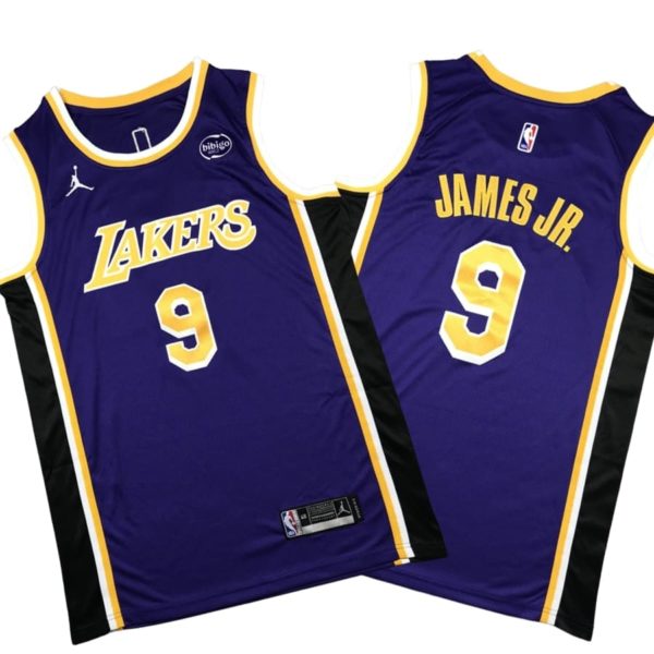 James Jr 9 Los Angeles Lakers Statement Edition Swingman Stitched Jersey – Purple