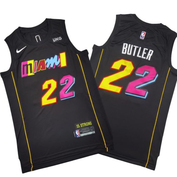 Jimmy Butler 22 Miami Heat 2021-22 City Edition Black Swingman Stitched Jersey