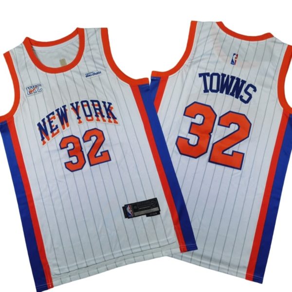 Karl-Anthony Towns 32 New York Knicks City Edition Swingman Stitched Jersey 2024 – White