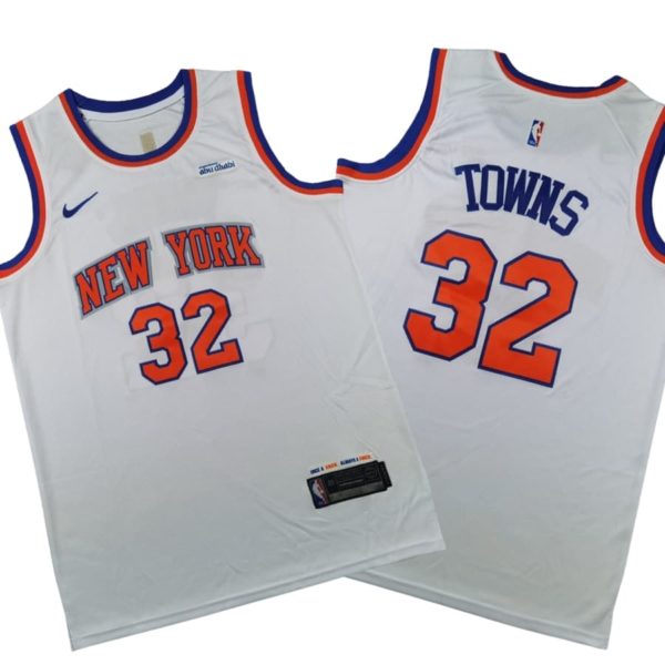 Karl-Anthony Towns 32 New York Knicks Swingman Stitched Jersey – White