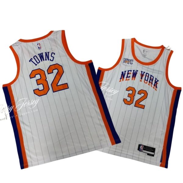 Karl -Anthony Towns New York Knicks 2024-25 City Edition Jersey White