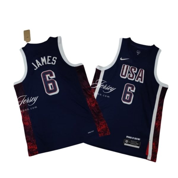 Lebron James Team USA Basketball Jersey 2024 Olympics Navy