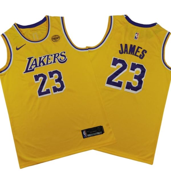 Los Angeles Lakers Icon Edition Swingman Stitched Jersey – Gold – Lebron James – Unisex