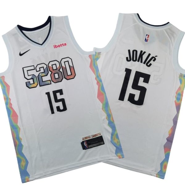 Men’s Nikola Jokic White Denver Nuggets 2024-25 Player Stitched Jersey