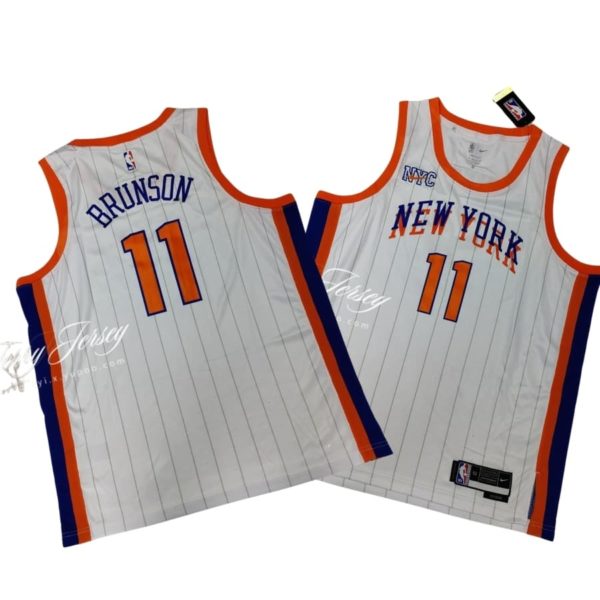 New York Knicks Nike City Edition Swingman Jersey 2024 - White - Jalen Brunson