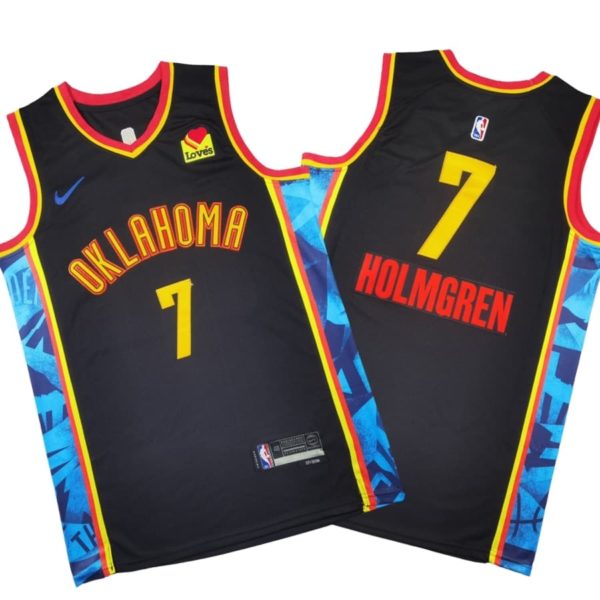 Oklahoma City Thunder City Edition Swingman Stitched Jersey 2024 – Black – Chet Holmgren – Unisex