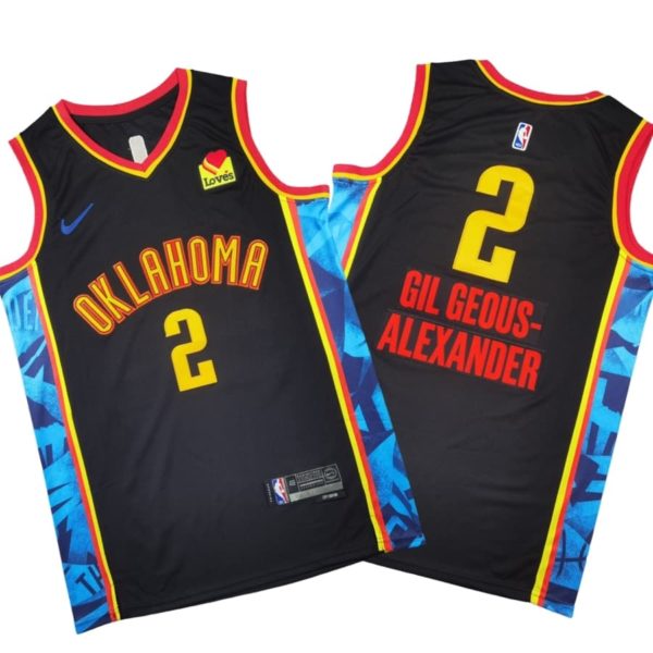 Oklahoma City Thunder City Edition Swingman Stitched Jersey 2024 – Black – Shai Gilgeous-Alexander – Unisex