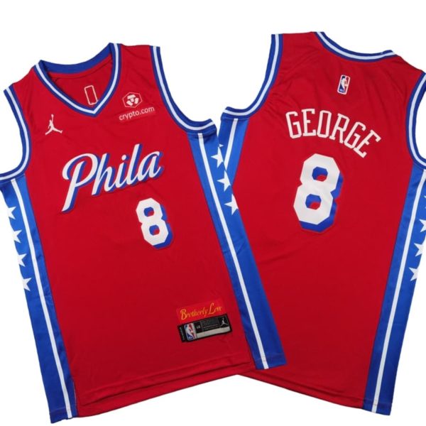 Paul George Philadelphia 76ers Stitched Jersey – Red – Statement Edition