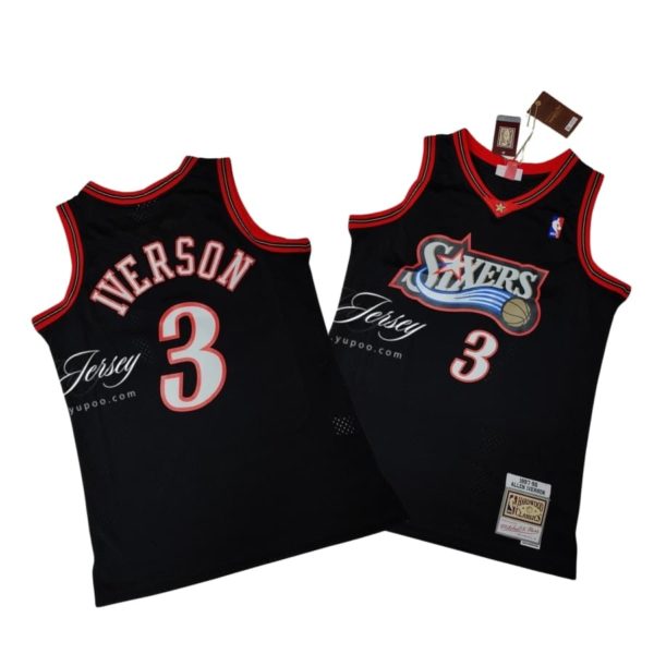 Philadelphia 76ers Allen Iverson 2000-01 Road Swingman Jersey Black