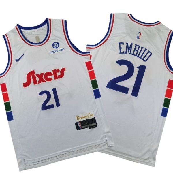 Philadelphia 76ers City Edition Swingman Stitched Jersey 2024 – White – Joel Embiid – Unisex