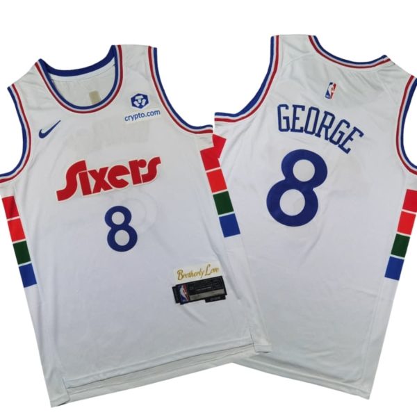 Philadelphia 76ers City Edition Swingman Stitched Jersey 2024 – White – Paul George – Unisex