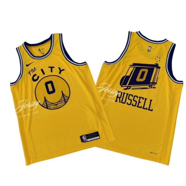 Russell #0 Golden State Warriors Swingman Jersey City Yellow