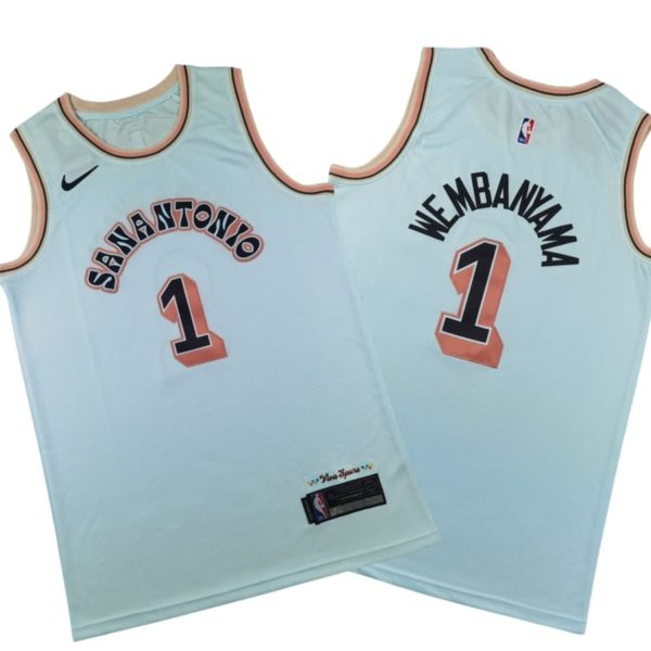 San Antonio Spurs City Edition Swingman Stitched Jersey 2024 – Blue – Victor Wembanyama