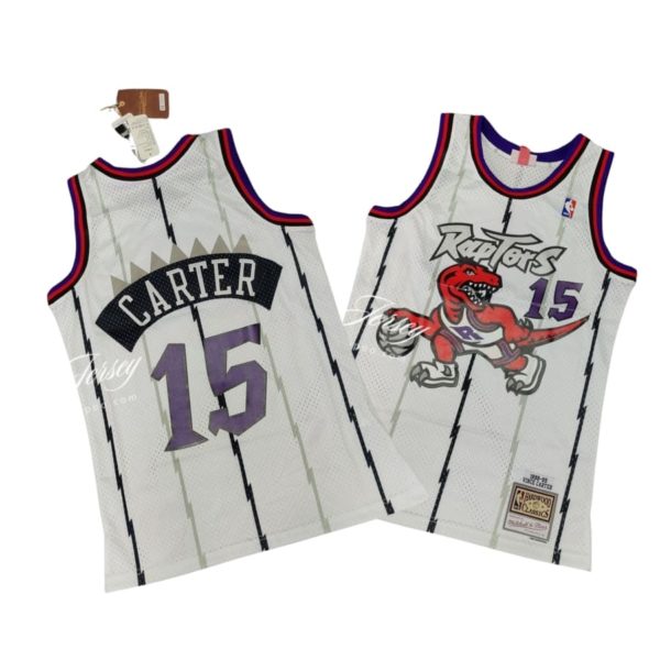 Toronto Raptors Vince Carter 1998 Hardwood Classics Home Swingman Jersey - White