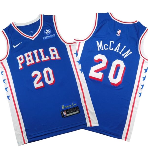 Unisex Jared McCain Royal Philadelphia 76ers Swingman Badge Player Stitched Jersey – Icon Edition