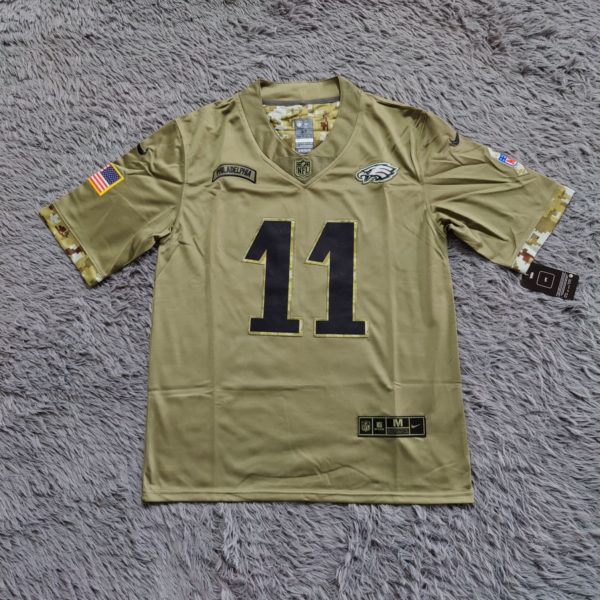 A.J. Brown 11 Olive 2022 Salute To Service Limited Jersey - Image 2