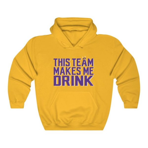 Viking This Team Makes Me Drink Minnesota Football Hoodie For Tailgates Gameday Sporting Events - Image 2