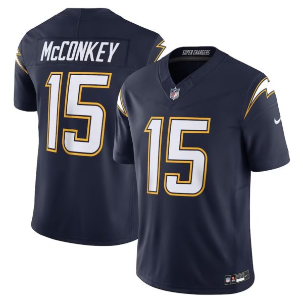 Ladd McConkey 2025 Navy Alternate Super Chargers  Limited Jersey Stitched