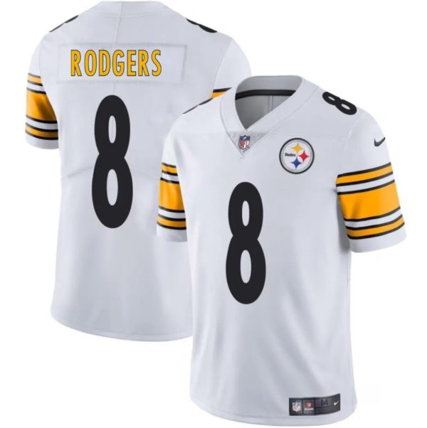 Aaron Rodgers #8 White Jersey Stitched