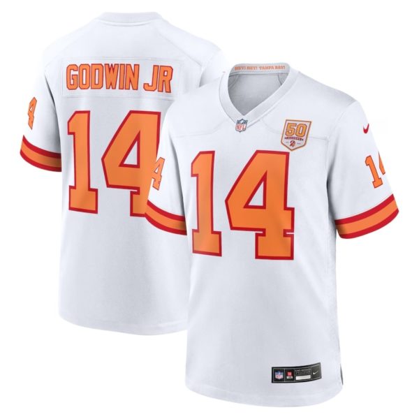Chris Godwin Jr. 2025 White 50th Season Game Jersey Stitched